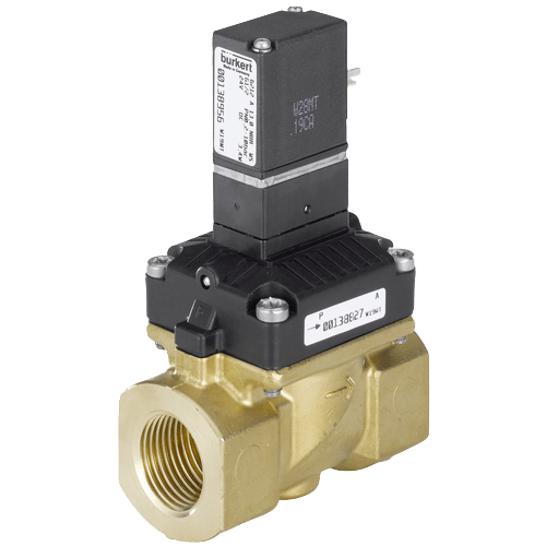 Burkert Servo-Assisted 2/2-Way Diaphragm Solenoid Valve, 6212